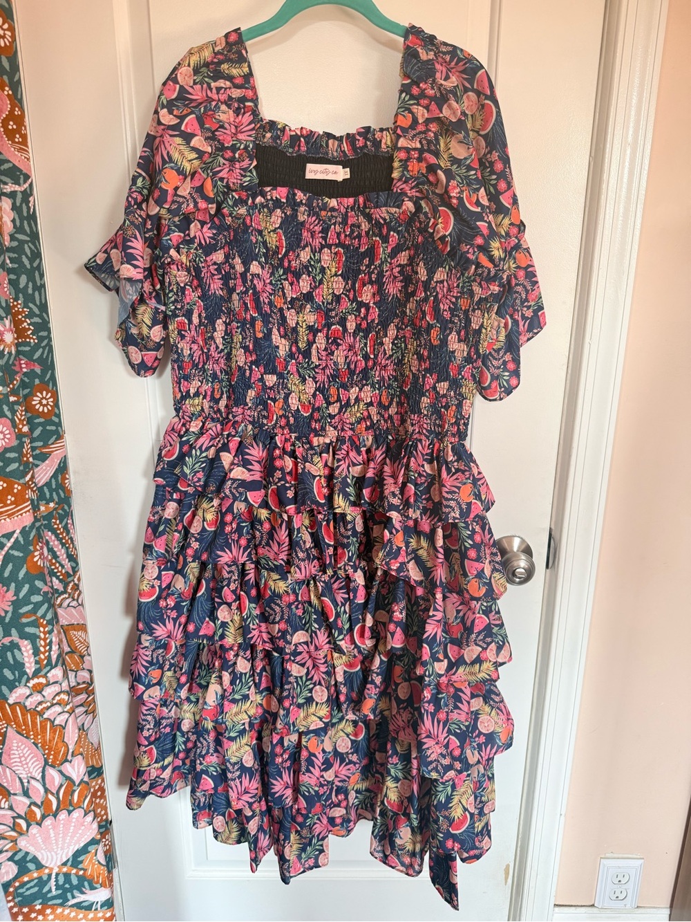 Ivy City Co Fruity Smocked Tiered Dress